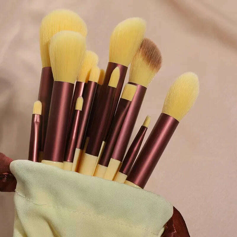 Hotting 13Pcs Makeup Brushes Sets Eye Shadow Foundation Women Cosmetic Powder Blush Blending Beauty Make Up Tools New - KIMLUD