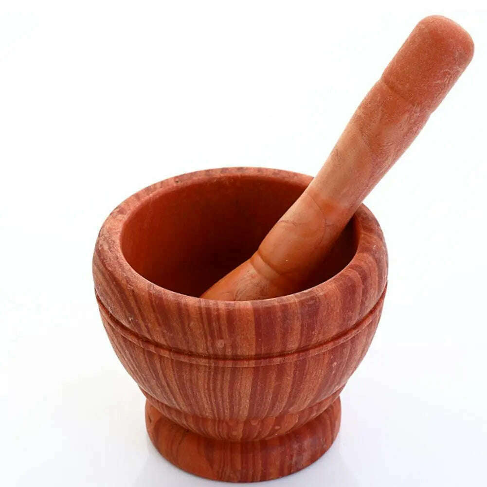 KIMLUD, Household Grinder Pressing Garlic Mashed Garlic Mashing Pot Manual Mashing Medicine Pot Jujube Wood Pounding Garlic Stone Mortar, KIMLUD Womens Clothes