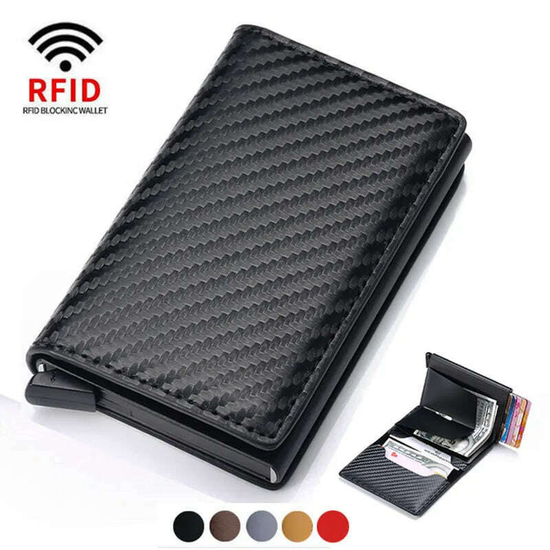 KIMLUD, ID Credit Bank Card Holder Wallet Luxury Brand Men Anti Rfid Blocking Protected Magic Leather Slim Mini Small Money Wallets Case, KIMLUD Womens Clothes