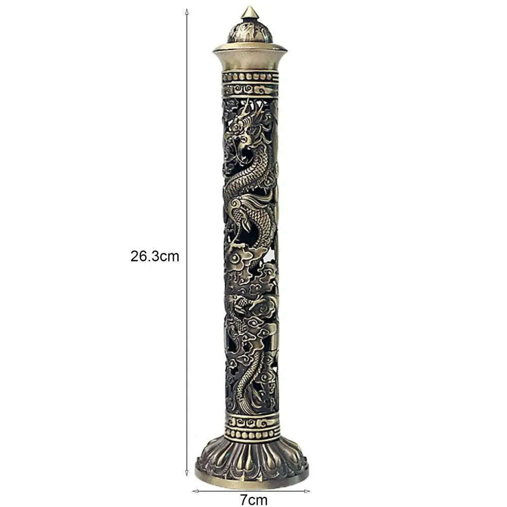 KIMLUD, Incense Burners Hollow Carving Antique Style Vertical Incense Stick Holder Tea Room Decor for Office, KIMLUD Womens Clothes