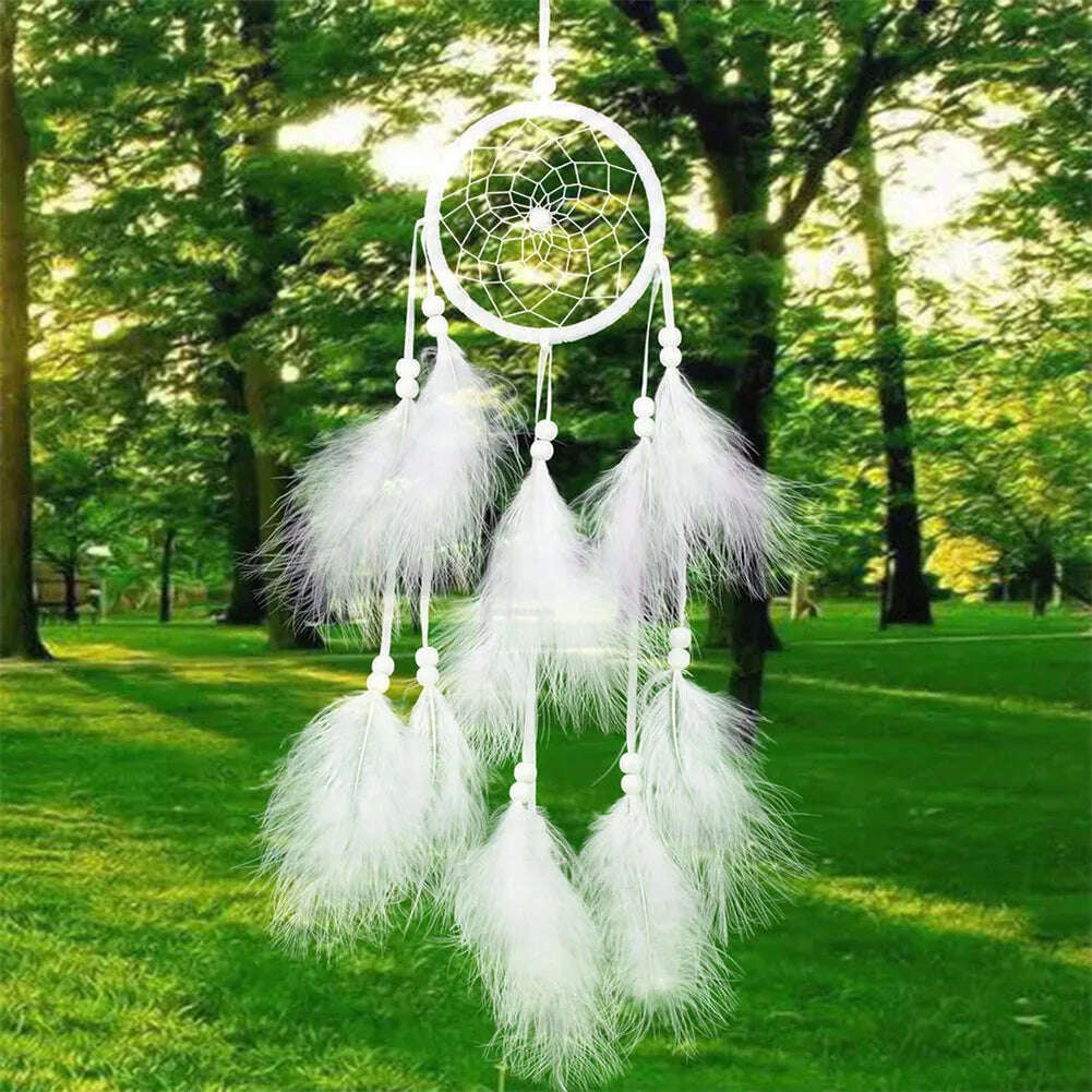 Indian Style Dreamcatcher Handmade Wind Chimes Hanging Pendant Dream Catcher Home Wall Art Hangings Decorations - KIMLUD