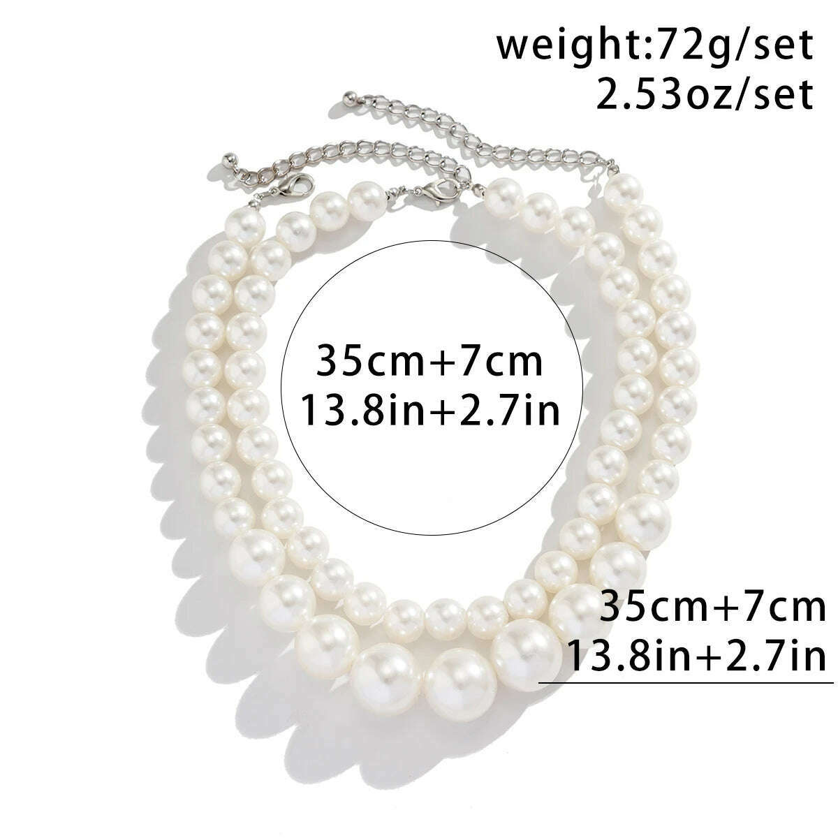 KIMLUD, IngeSight.Z  Elegant 2pcs/set Imitation Pearl Beaded Choker Necklaces Collar for Women 2023 Wedding Bridal Party Jewelry Gift, KIMLUD Womens Clothes