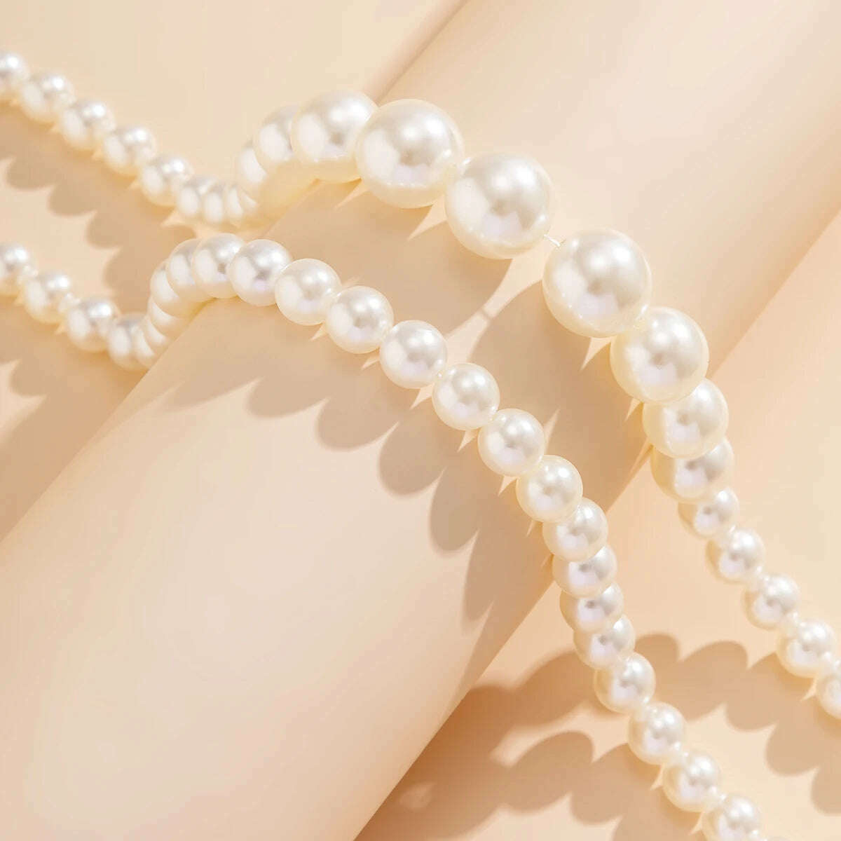 KIMLUD, IngeSight.Z  Elegant 2pcs/set Imitation Pearl Beaded Choker Necklaces Collar for Women 2023 Wedding Bridal Party Jewelry Gift, KIMLUD Womens Clothes