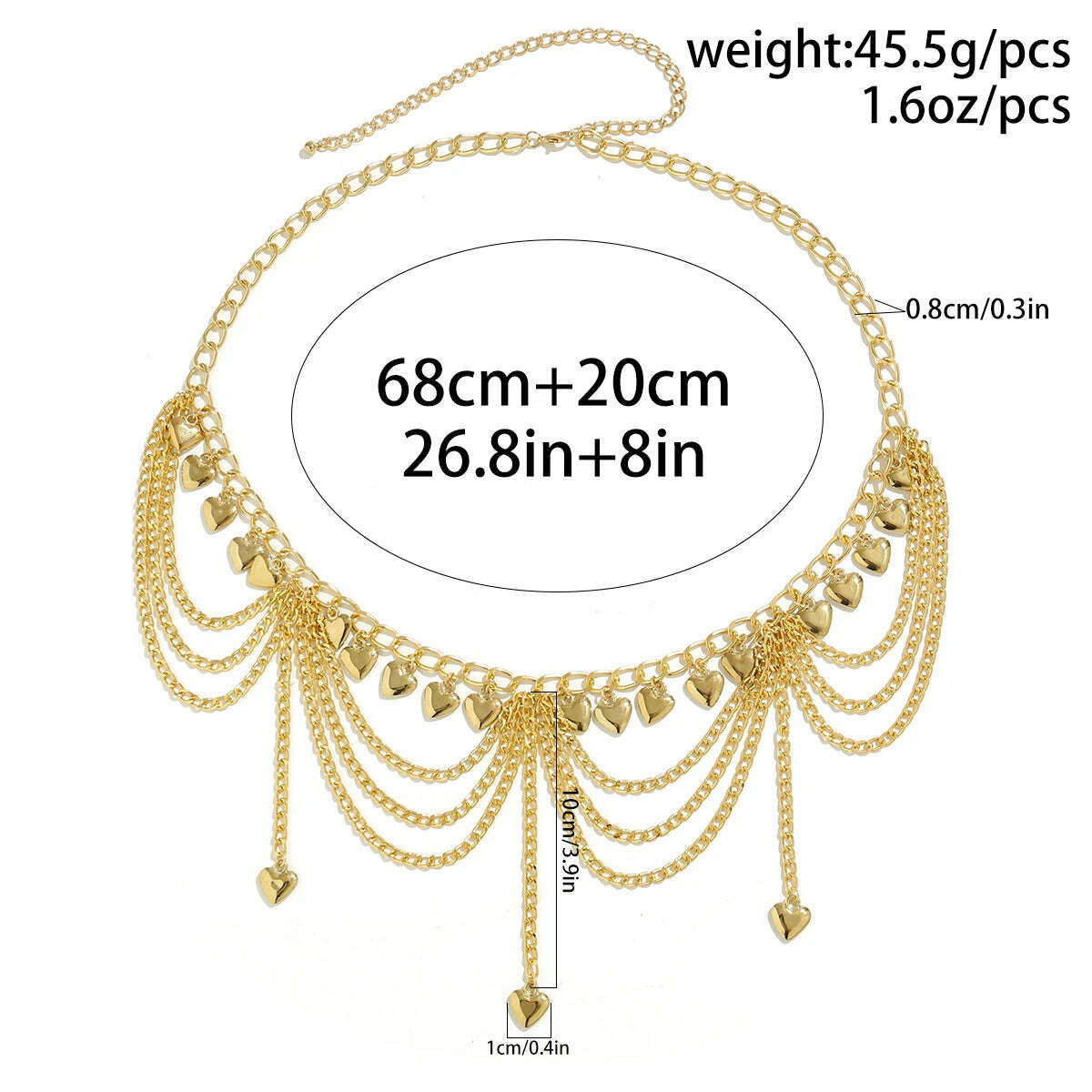 IngeSight.Z New Gold Color Star Love Heart Butterfly Pendant Waist Chain for Women Elegant Sexy Bikini Party Belt Body Jewelry - KIMLUD