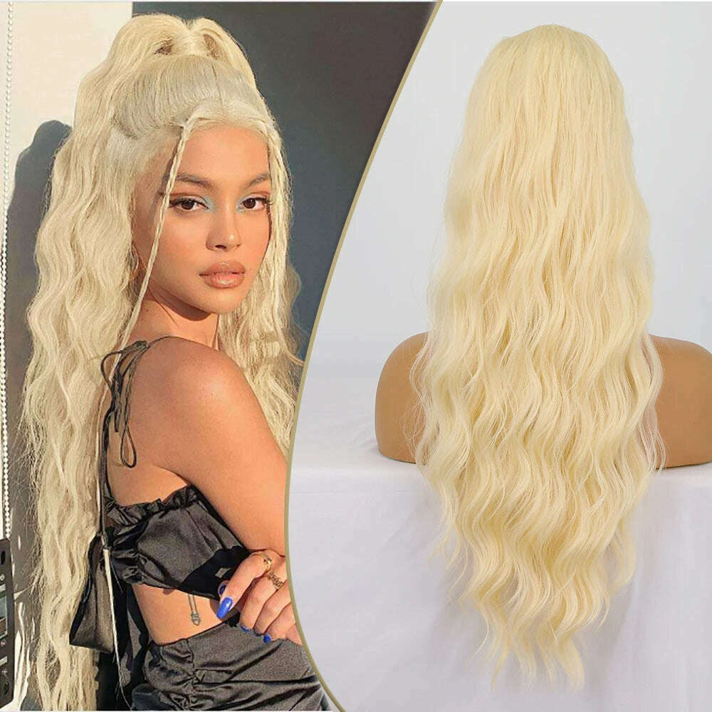 KIMLUD, I's a wig Synthetic Long natural wave hair extensions for women Wrap Around Clip In Ponytail Hair Extension Heat Reistan, PT142-613, KIMLUD APPAREL - Womens Clothes