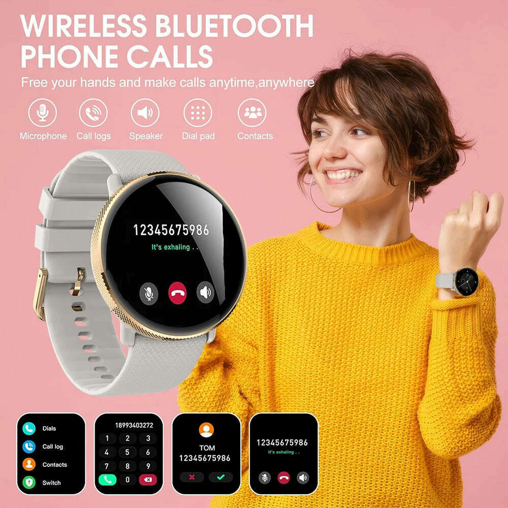 IUTECH Smart Watch Women 1.43 inch AMOLED Screen Bluetooth Calling Watch Waterproof Sports Fitness Voice Assistant Smartwatch - KIMLUD