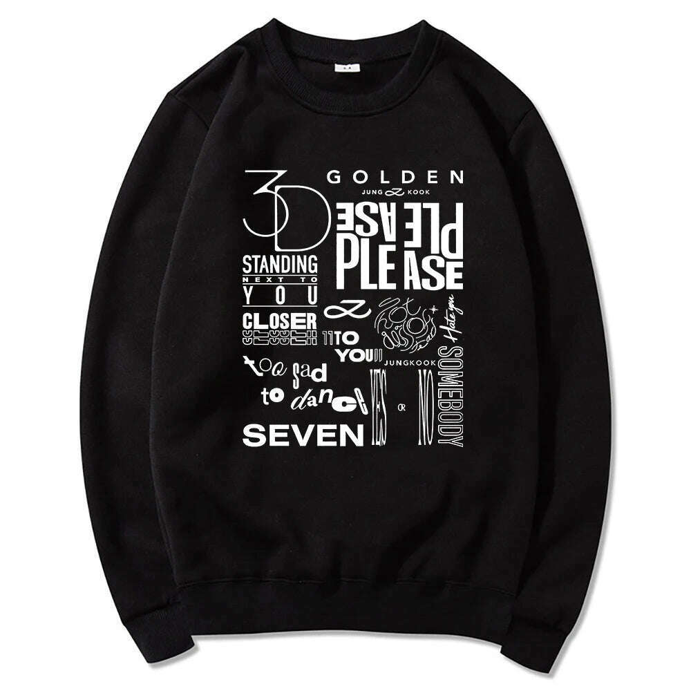 KIMLUD, JungKook Golden Hoodie Women Harajuku Standing Next To You Hoodies Unisex Autumn Winter Vintage Seven Pullover Sweatshirts Korea, 15007-GH12 / M, KIMLUD APPAREL - Womens Clothes