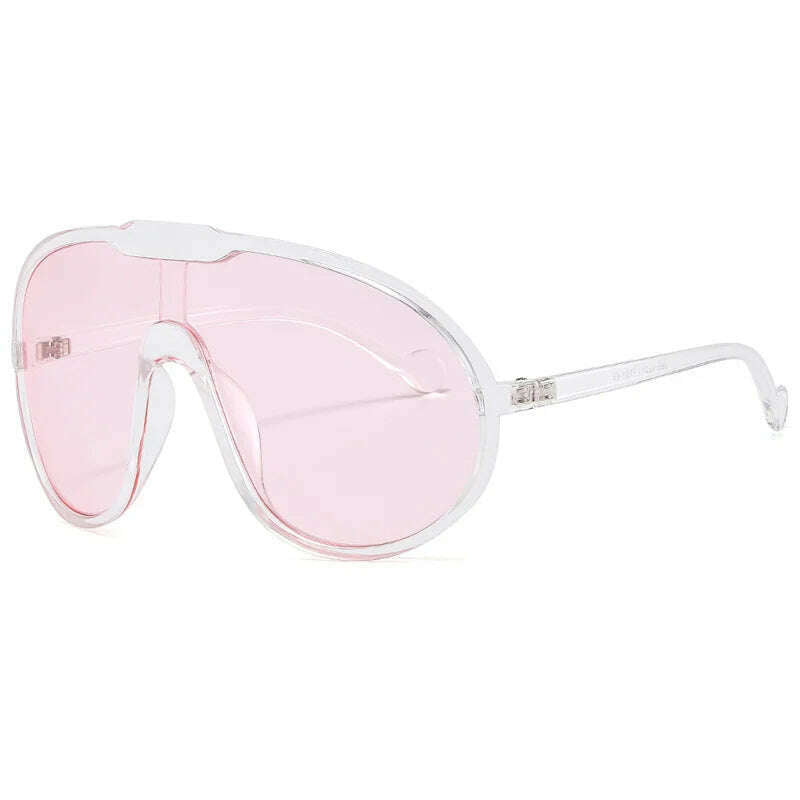 KIMLUD, KAMMPT Oversized Wind Goggle Women Fashion Monoblock Outdoor Sunglasses New Trendy Brand Design UV400 Protection Shades Eyewear, transparent-pink / as picture shows, KIMLUD APPAREL - Womens Clothes