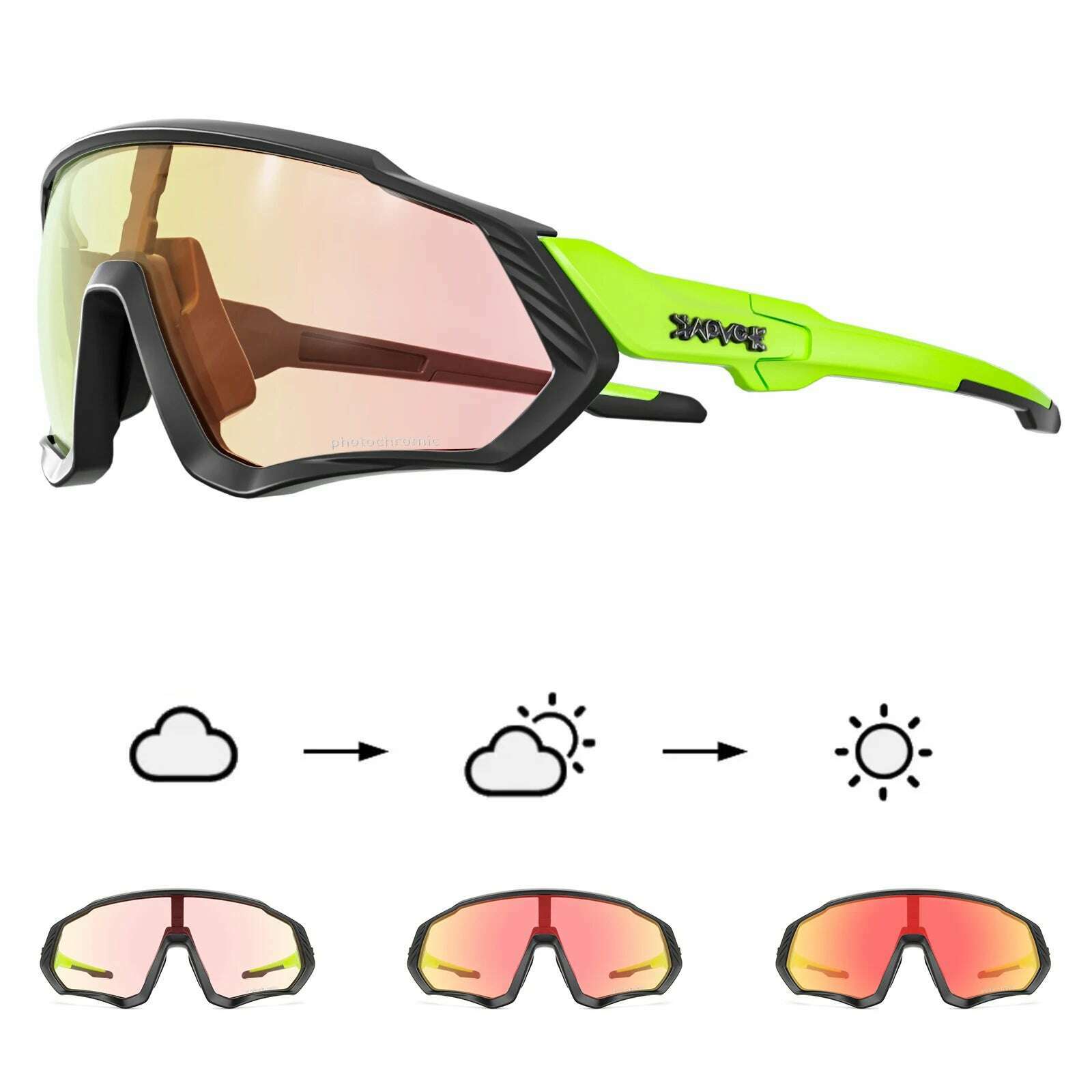 KIMLUD, Kapvoe Cycling Glasses Photochromic Bicycle Goggles Outdoor Sports Cycling Sunglasses Built-in Myopia Frame UV400 Bike Eyewear, 20 1 / Photochromic-1Lens, KIMLUD APPAREL - Womens Clothes