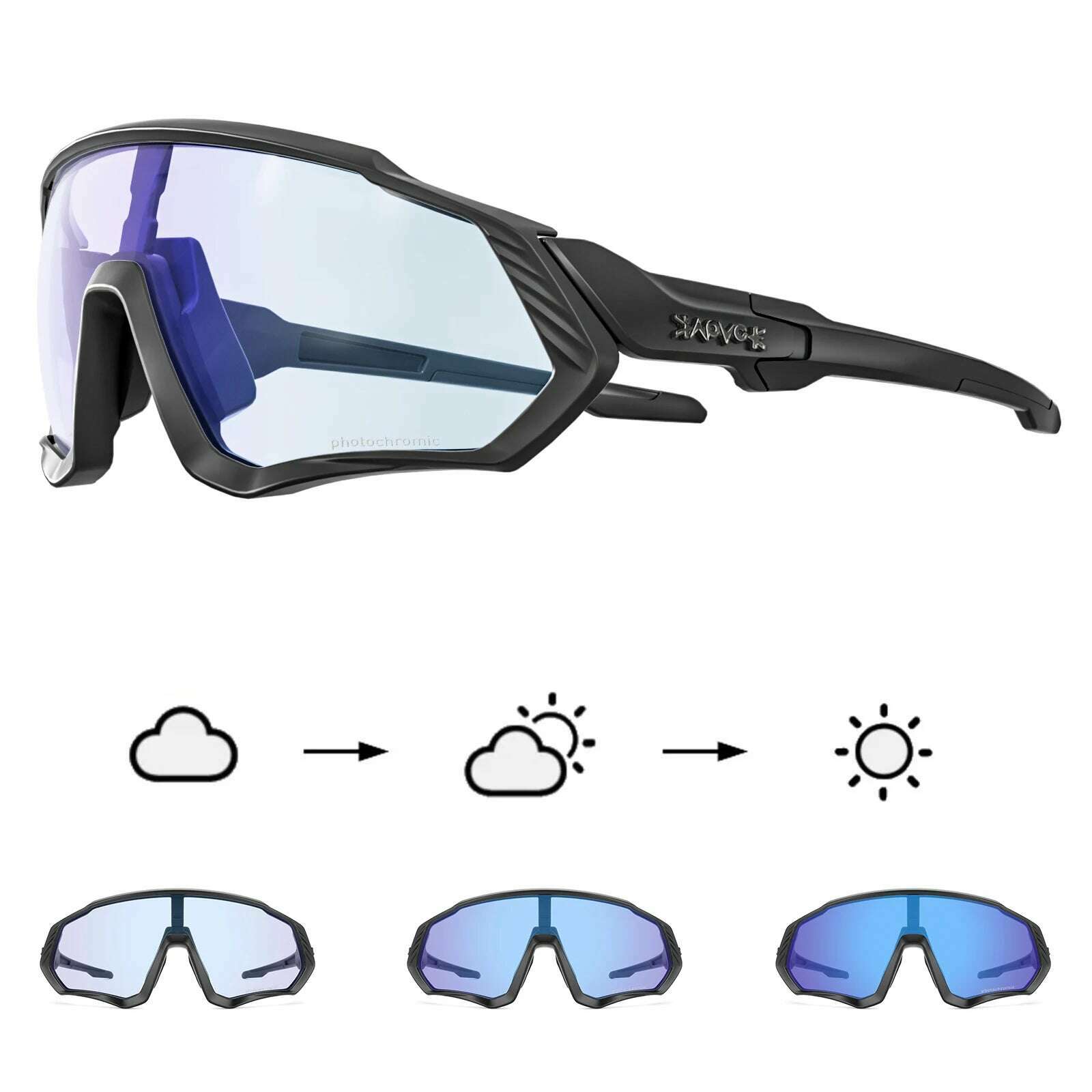 KIMLUD, Kapvoe Cycling Glasses Photochromic Bicycle Goggles Outdoor Sports Cycling Sunglasses Built-in Myopia Frame UV400 Bike Eyewear, 05 / Photochromic-1Lens, KIMLUD APPAREL - Womens Clothes