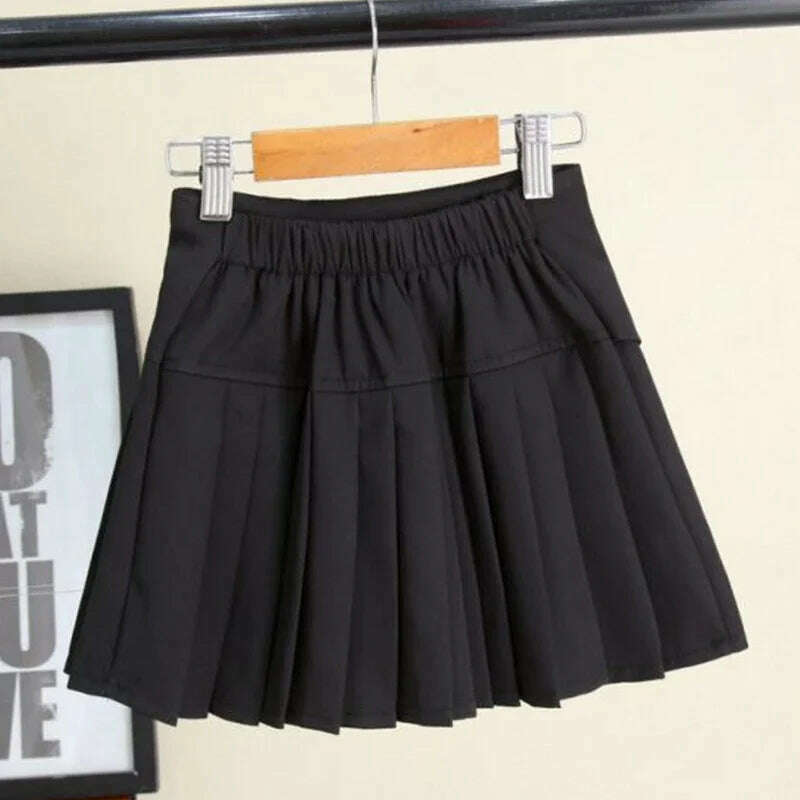 KIMLUD, Kids Girls Pleated Skirts Teenage Black White School Skirts 2021 New Fashoin Kids Dance Clothing Children Princess Skirts 4-13Y, KIMLUD Womens Clothes