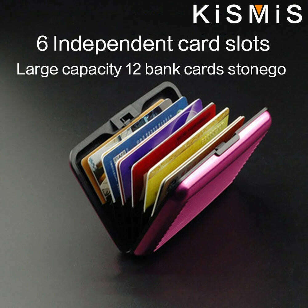 KISMIS RFID Metal Wallet and Business ID Credit Card Women Men Business ID Credit Card,Protector Wallet Card Holder Package Box - KIMLUD