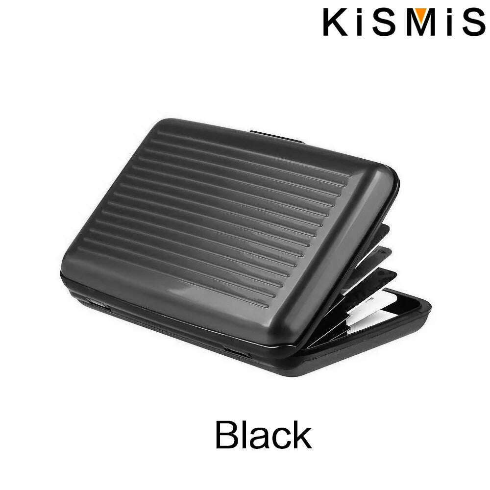 KIMLUD, KISMIS RFID Metal Wallet and Business ID Credit Card Women Men Business ID Credit Card,Protector Wallet Card Holder Package Box, Black, KIMLUD APPAREL - Womens Clothes