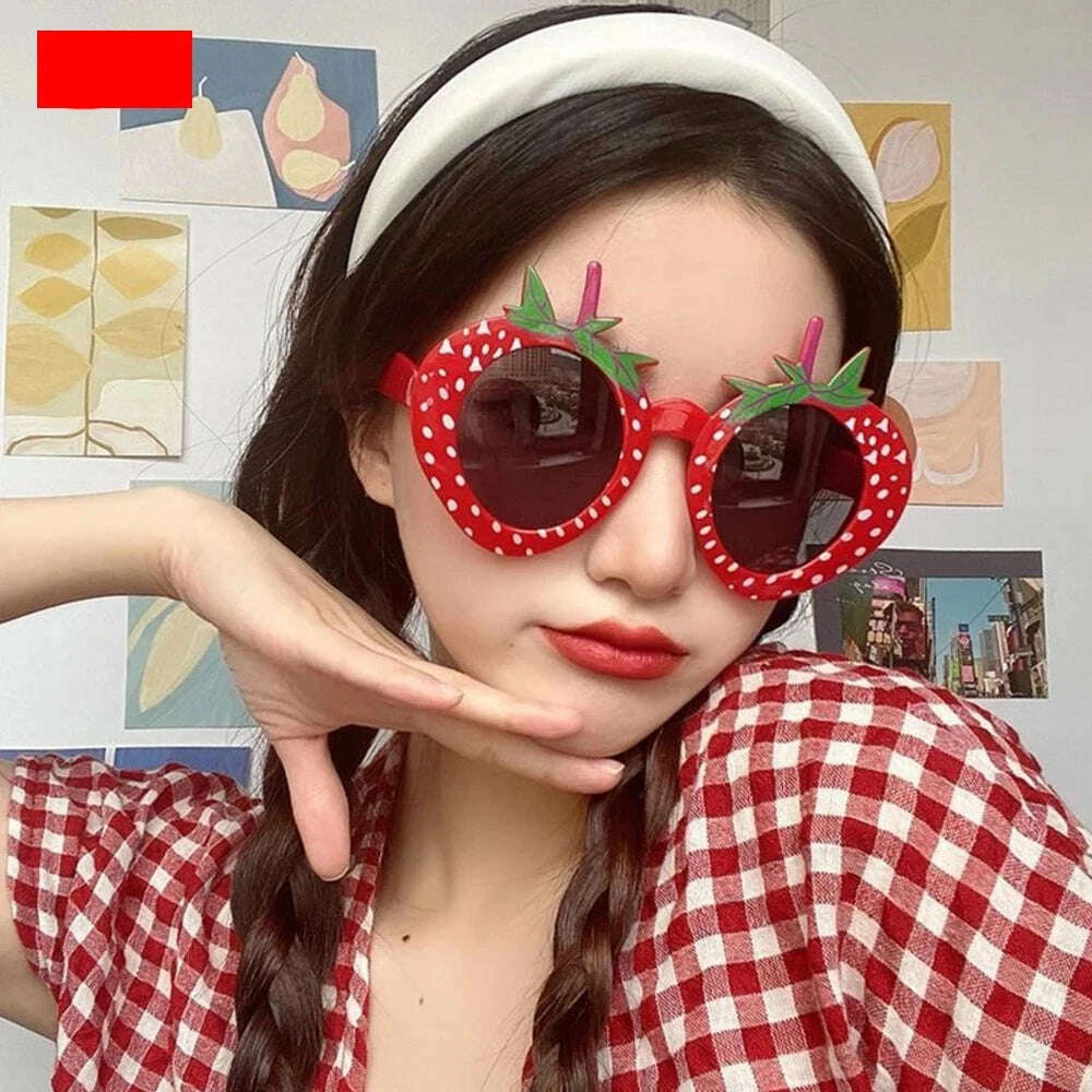 KIMLUD, KLASSNUM Women Strawberry Funny Glasses Party Photo Decorations  Birthday Wedding Supplies Adult Kids Party Dress Up Toys 2023, Red / as picture, KIMLUD APPAREL - Womens Clothes