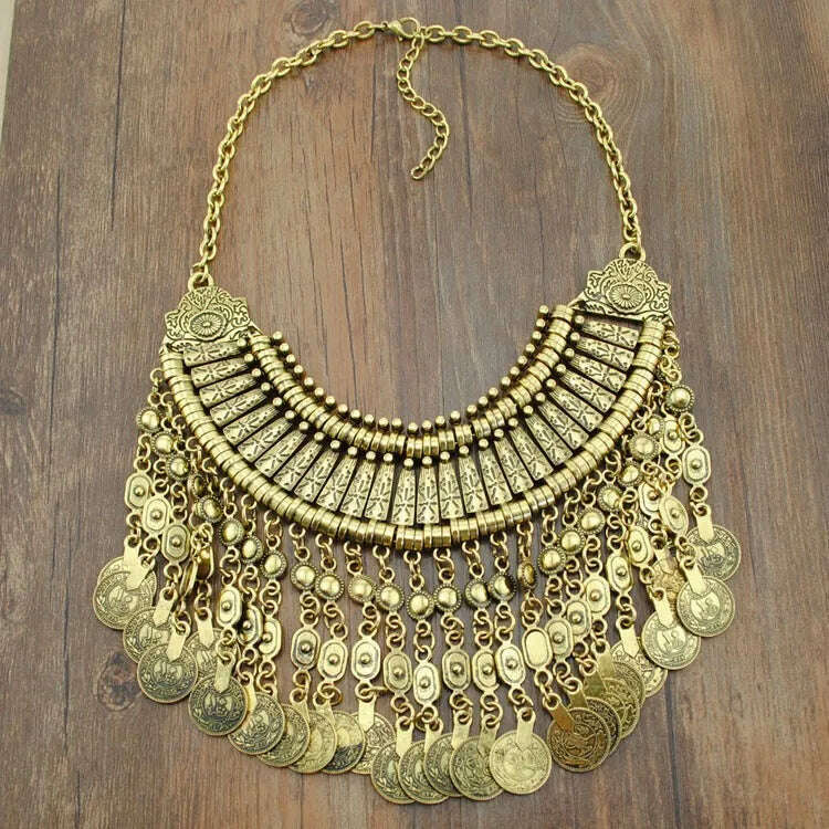 KMVEXO Vintage Multilayer Maxi Boho Statement Necklaces & Pendants Bohemian Coin Necklace Women 2020 Female Choker Collier Femme - KIMLUD