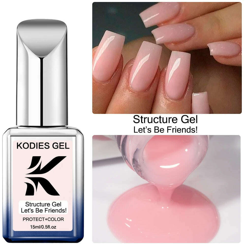 KIMLUD, KODIES GEL Kitty White Rubber Base Gel Nail Polish Pearl Shine 15ML Semi Permanent UV Self Leveling Structure Construction Gels, Lets Be Friend, KIMLUD APPAREL - Womens Clothes