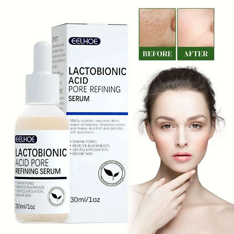 Lactobionic Acid Shrink Pores Facial Serum Firm Moisturizing Essence Liquid Repair Face Pores Beauty Skin Care Korean Cosmetics - KIMLUD