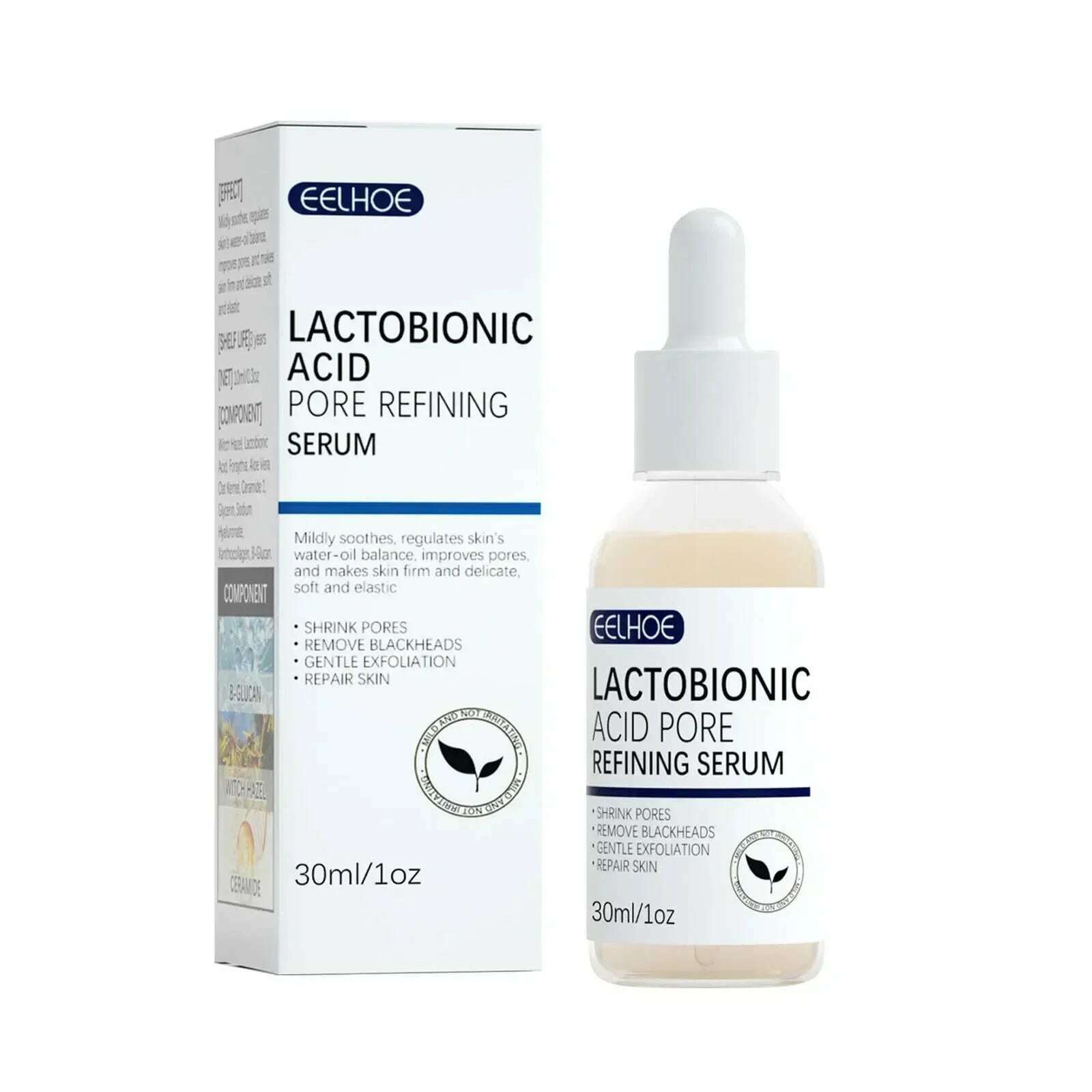 Lactobionic Acid Shrink Pores Facial Serum Firm Moisturizing Essence Liquid Repair Face Pores Beauty Skin Care Korean Cosmetics - KIMLUD