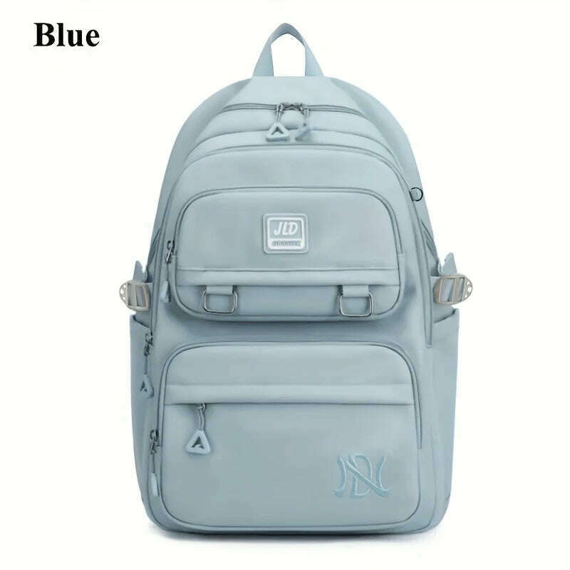 KIMLUD, Large Capacity Students Backpack Casual Waterproof Nylon Double Shoulder Bag Fashion Travel College Bag, Blue, KIMLUD APPAREL - Womens Clothes