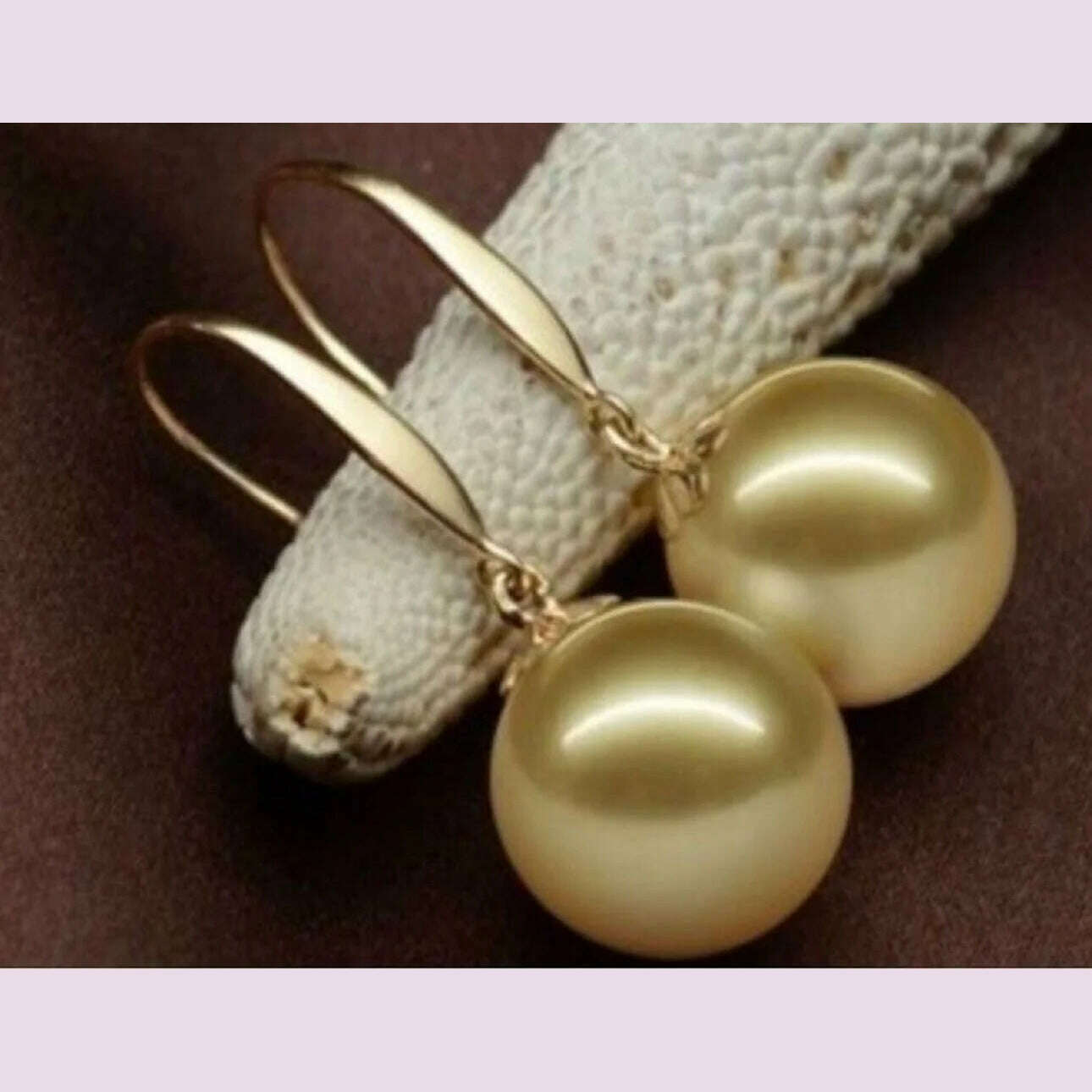 KIMLUD, Large quantity AAA 13mm natural South  Sea pearl earrings in 14k gold and 4 colors, GOLD, KIMLUD APPAREL - Womens Clothes