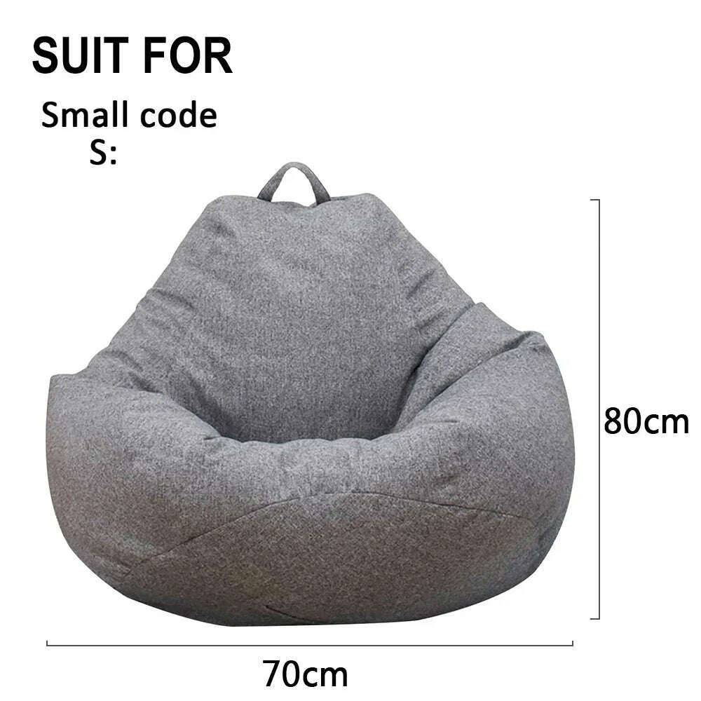 KIMLUD, Large Small Lazy Sofas Cover Chairs Without Filler Linen Cloth Lounger Seat Bean Bag Pouf Puff Couch Tatami Living Room, 70x80 cm / spain, KIMLUD APPAREL - Womens Clothes