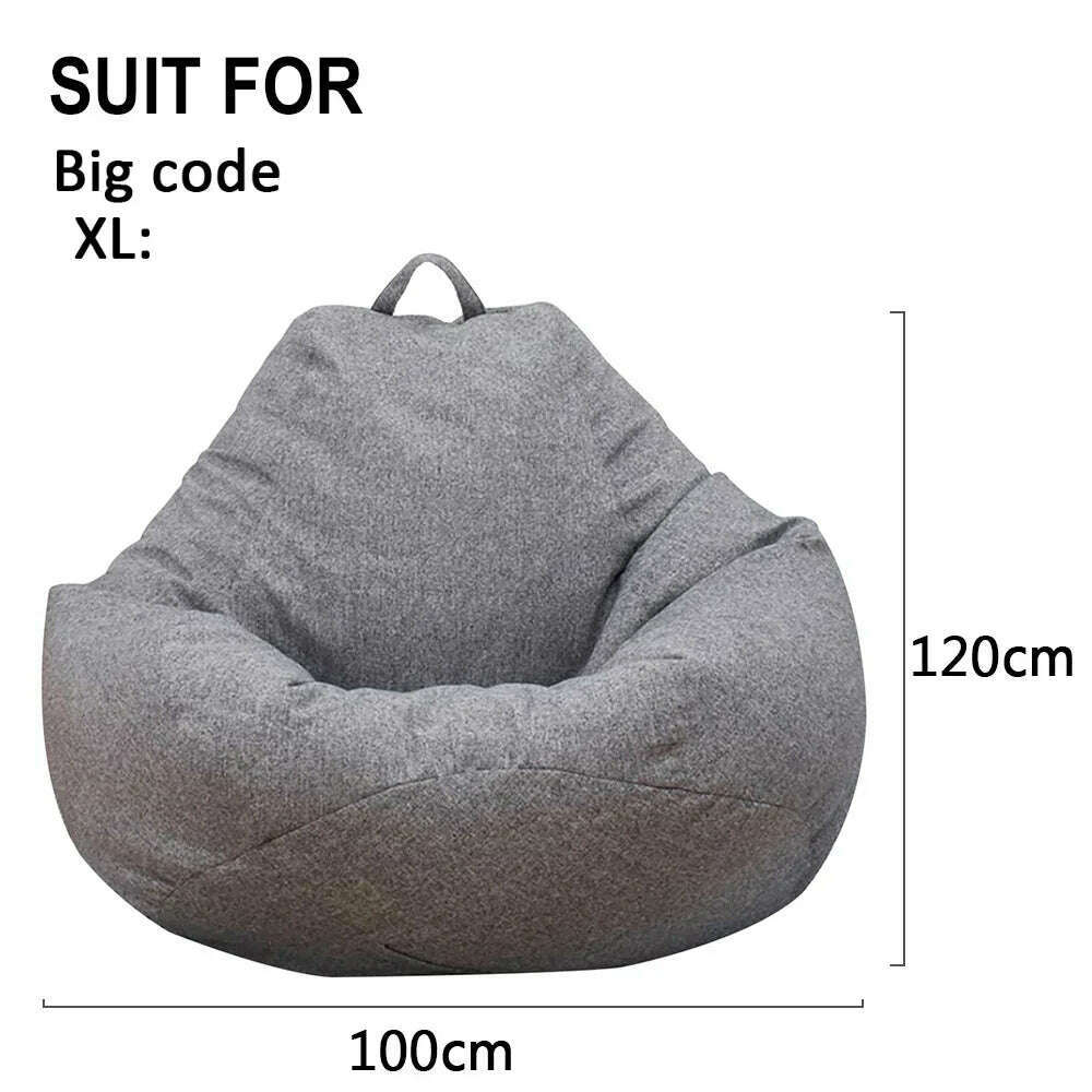 KIMLUD, Large Small Lazy Sofas Cover Chairs Without Filler Linen Cloth Lounger Seat Bean Bag Pouf Puff Couch Tatami Living Room, 100x120 cm / spain, KIMLUD APPAREL - Womens Clothes