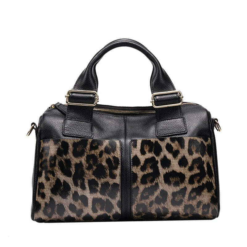 KIMLUD, Large Women Tote Bag Leopard Print Soft Cowhide Leather Shoulder Bag Oversized Shopper Bag Casual Tote Handbag, KIMLUD Womens Clothes