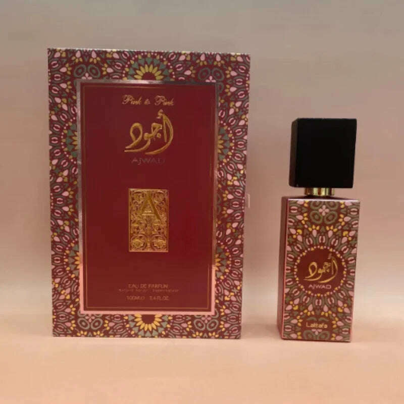 KIMLUD, Lattafa AJWAD perfumes Arab Middle East Dubai men and women perfume high-end gift box packaging 100ml, red, KIMLUD APPAREL - Womens Clothes