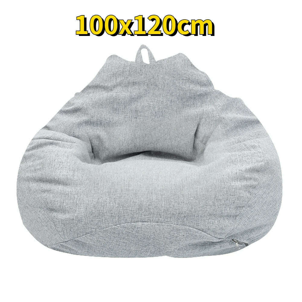 Lazy Sofas Cover Chairs Without Filler Adults Bean Bag Chair Couch Living Room Bedroom Home Tatami Lounger Seat - KIMLUD