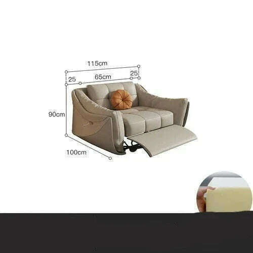 KIMLUD, Leather Electric Recliner Sofa Light Luxury Massage Electric Recliner Sofa Bed Massage Sillon Electrico Living Room Furniture, KIMLUD Womens Clothes