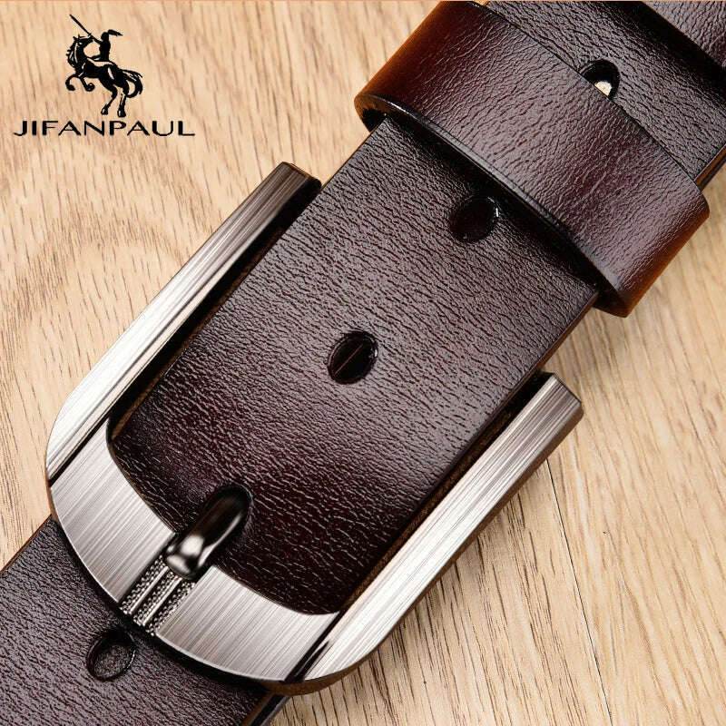 KIMLUD, Leather For Men High Quality Buckle Jeans Cowskin Casual Belts Business Cowboy Waistband Male Fashion Designer, 125cm / 555coffee, KIMLUD APPAREL - Womens Clothes