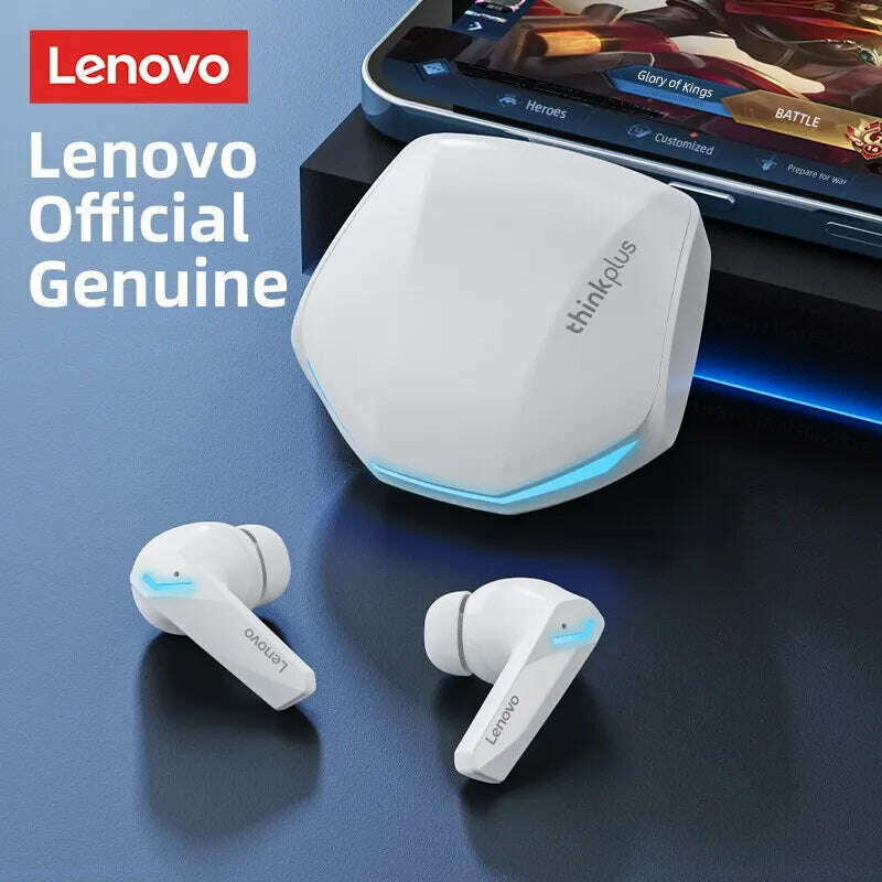 KIMLUD, Lenovo GM2 Pro Bluetooth 5.3 Earphones Sports Headset Wireless In-Ear Gaming Low Latency Dual Mode Music Headphones New, GM2 Pro White, KIMLUD APPAREL - Womens Clothes