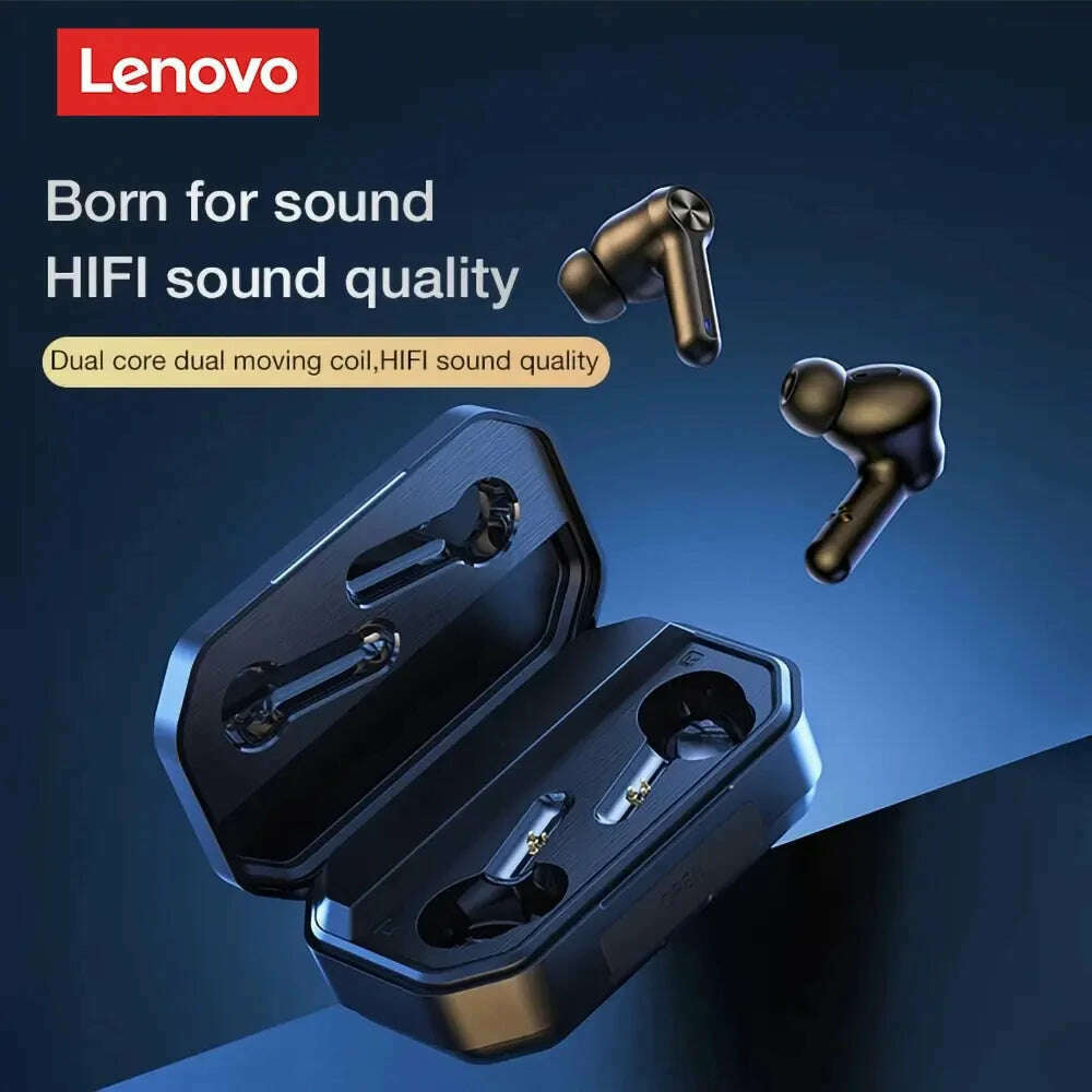 KIMLUD, Lenovo LP3 Pro Earphones TWS Bluetooth 5.0 Wireless HIFI Music Headset Gaming Earbuds Display 1200mAh Battery Headphones, KIMLUD Womens Clothes