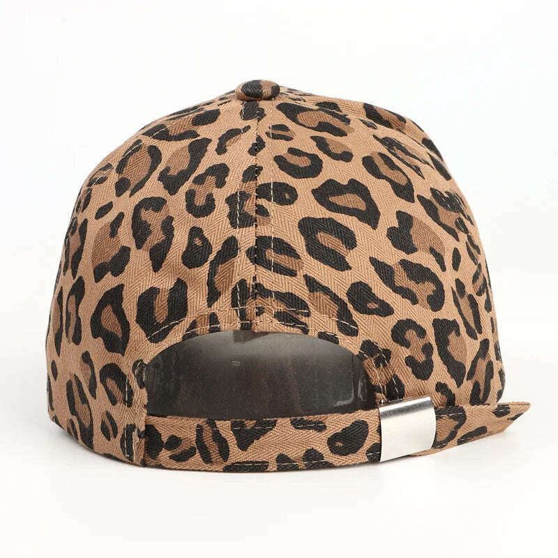 Leopard Print Cotton Baseball Caps Men Women Snapback Hip Hop Hat Spring Summer Sun Gorras Unisex Adjustable Peaked Cap - KIMLUD