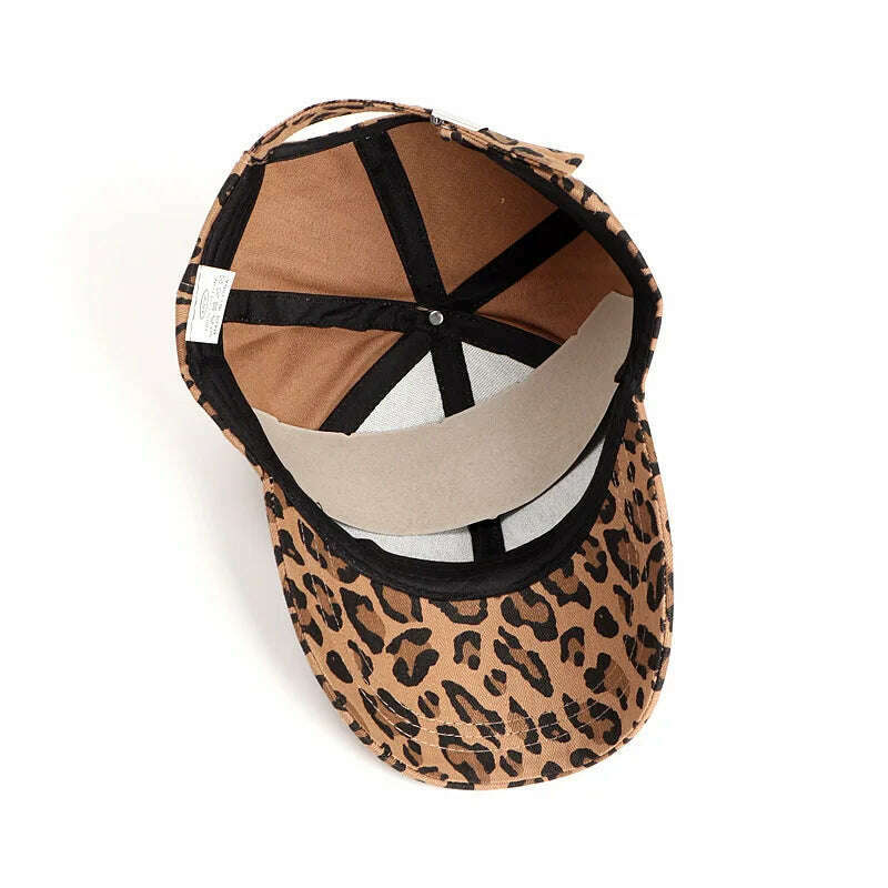 Leopard Print Cotton Baseball Caps Men Women Snapback Hip Hop Hat Spring Summer Sun Gorras Unisex Adjustable Peaked Cap - KIMLUD