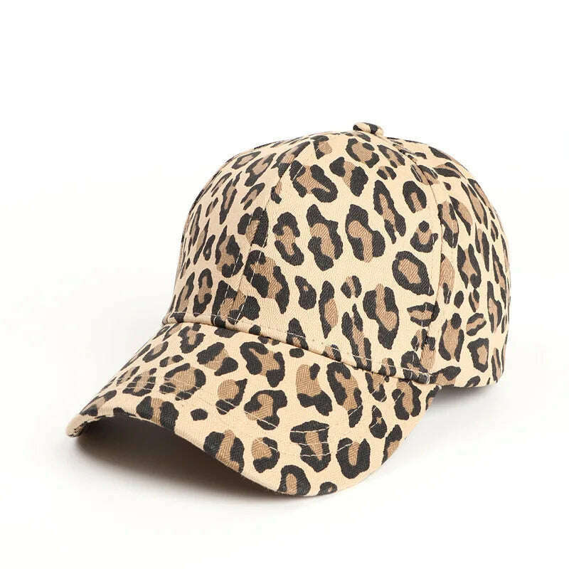 Leopard Print Cotton Baseball Caps Men Women Snapback Hip Hop Hat Spring Summer Sun Gorras Unisex Adjustable Peaked Cap - KIMLUD