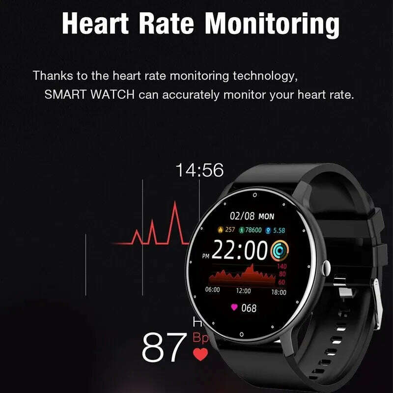 LIGE 2024 New Men Smart Watch Real-time Activity Tracker Heart Rate Monitor Sports Women Smart Watch Men Clock For Android IOS - KIMLUD