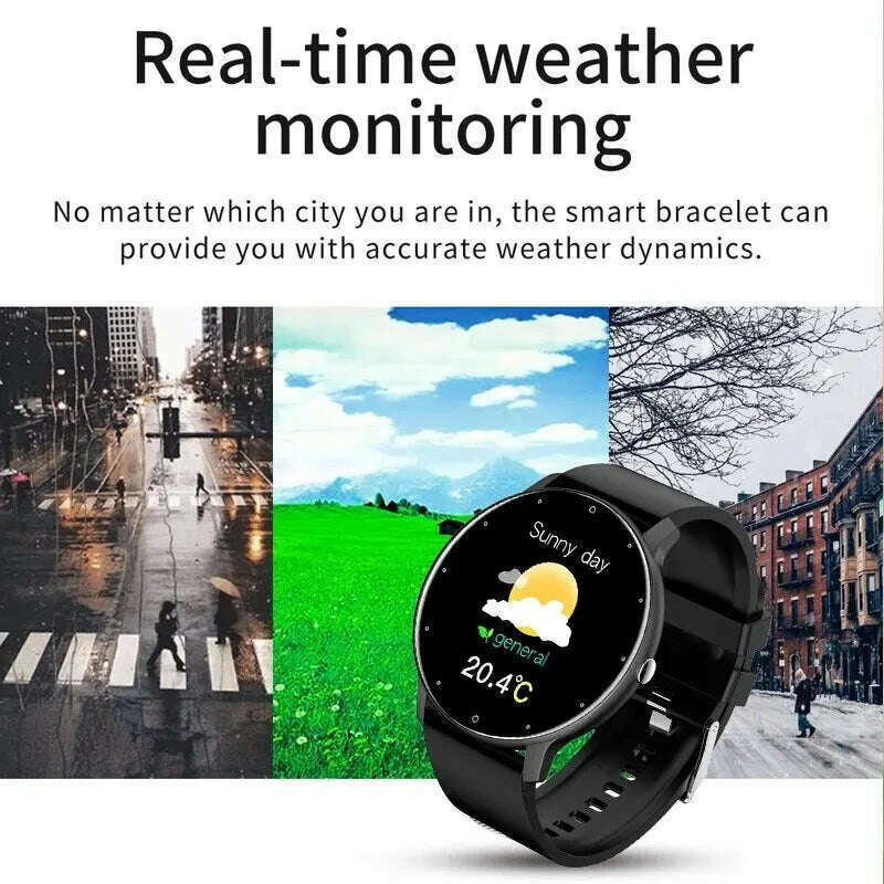 LIGE 2024 New Men Smart Watch Real-time Activity Tracker Heart Rate Monitor Sports Women Smart Watch Men Clock For Android IOS - KIMLUD