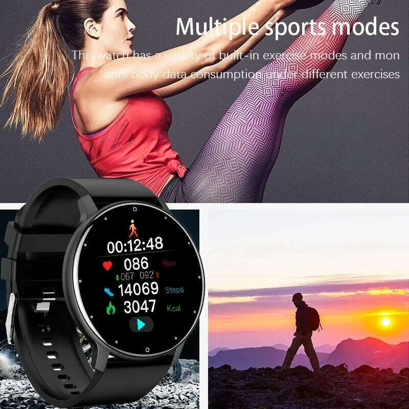 LIGE 2024 New Men Smart Watch Real-time Activity Tracker Heart Rate Monitor Sports Women Smart Watch Men Clock For Android IOS - KIMLUD