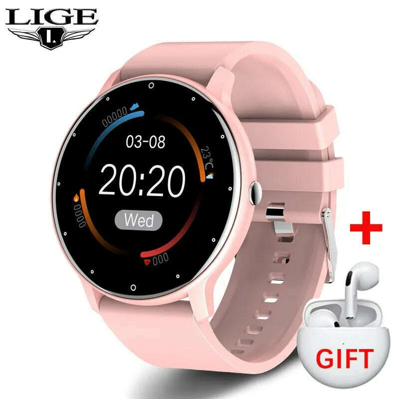 LIGE 2024 New Men Smart Watch Real-time Activity Tracker Heart Rate Monitor Sports Women Smart Watch Men Clock For Android IOS - KIMLUD