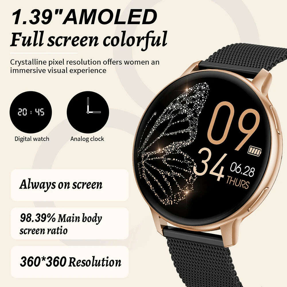 LIGE Bluetooth Call Smart Watch Women Custom Dial Steel Watches Men Sports Fitness Tracker Heart Rate Smartwatch For Android IOS - KIMLUD