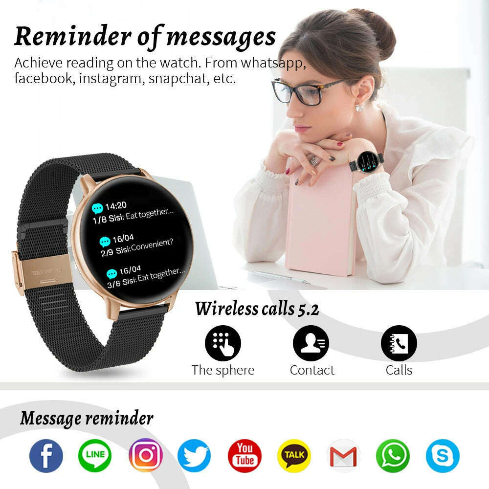 KIMLUD, LIGE Bluetooth Call Smart Watch Women Custom Dial Steel Watches Men Sports Fitness Tracker Heart Rate Smartwatch For Android IOS, KIMLUD Womens Clothes