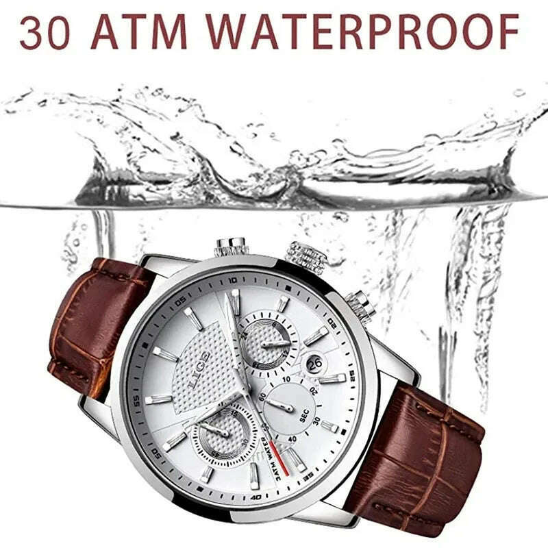 LIGE Fashion Watch for Men Top Brand Luxury Business Men Watches Sport Quartz Chronograph Waterproof Wristwatch Man Reloj Hombre - KIMLUD