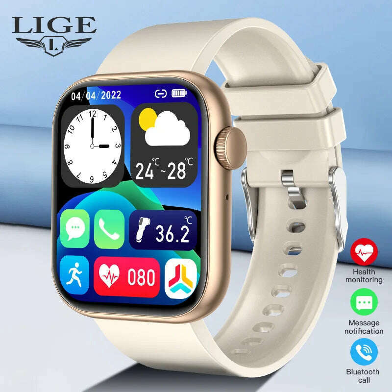 KIMLUD, LIGE New Smart Watch 2024 Wireless Charging Smartwatch Bluetooth Calls Men Women Smartwatches Fitness Bracelet Custom Watch Face, KIMLUD Womens Clothes