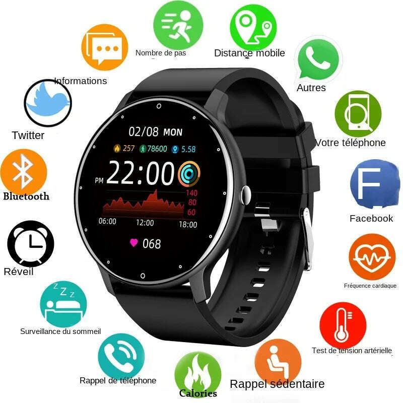 KIMLUD, LIGE New Smart Watch Women Men Lady Sport Fitness Smartwatch Sleep Heart Rate Monitor Waterproof Men‘s Watches For IOS Android, KIMLUD Womens Clothes