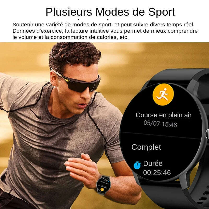 KIMLUD, LIGE New Smart Watch Women Men Lady Sport Fitness Smartwatch Sleep Heart Rate Monitor Waterproof Men‘s Watches For IOS Android, KIMLUD Womens Clothes