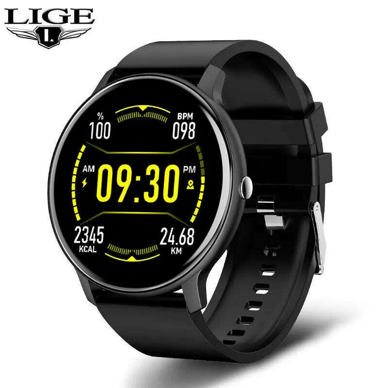 LIGE New Smart Watch Women Men Lady Sport Fitness Smartwatch Sleep Heart Rate Monitor Waterproof Men‘s Watches For IOS Android - KIMLUD