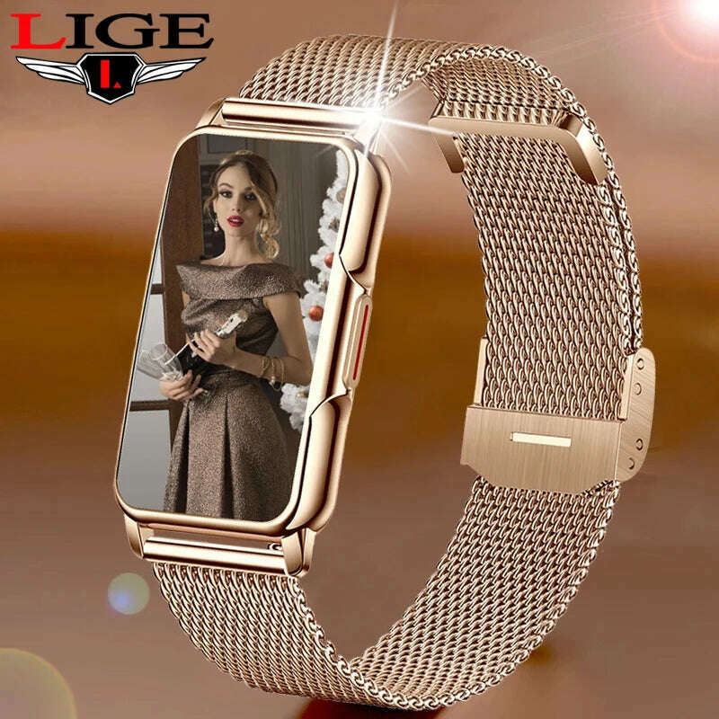 LIGE New Sports Smart Watch Women Physiological Function Reminder Fitness Bracelet Waterproof Custom Dial Ladies Smartwatch Men - KIMLUD