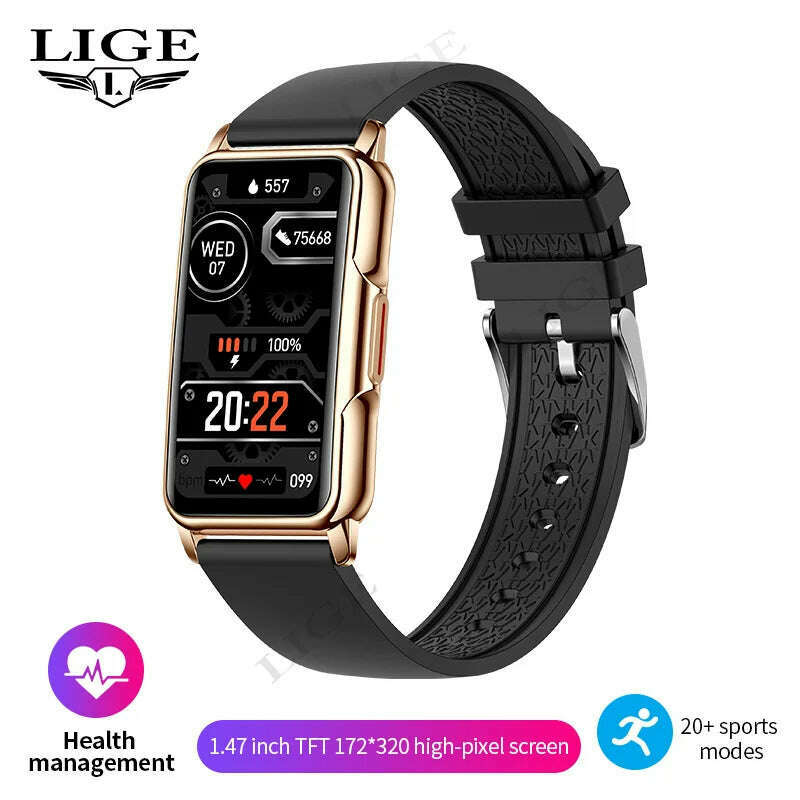 LIGE New Sports Smart Watch Women Physiological Function Reminder Fitness Bracelet Waterproof Custom Dial Ladies Smartwatch Men - KIMLUD