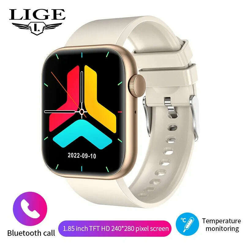 KIMLUD, LIGE Smart Watch For Women Full Touch Screen Bluetooth Call Waterproof Watches Sport Fitness Tracker Smartwatch Lady Reloj Mujer, white, KIMLUD APPAREL - Womens Clothes